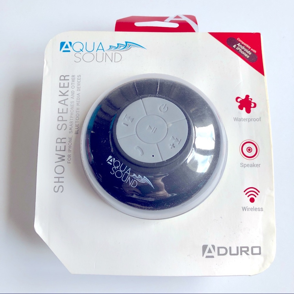 NEW ADURO AQUASOUND SHOWER SPEAKER WATERPROOF WIRELESS SPEAKER (BLACK)